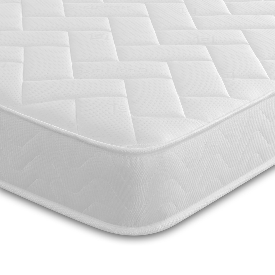 image 1 of Quilted Brick Hybrid Mattress - 18cm Deep, Soft Firmness | White | European Single