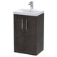 image 1 of Balterley Winshill Contemporary 2 Door Floor Standing Vanity Unit with Thin Edge Basin, Metallic Slate, 500mm