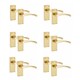 image 1 of Golden Grace 6 Pairs Victorian Scroll Astrid Handle Latch Door Handles inGold Polished Brass with 120mm x 40mm Backplate Gold