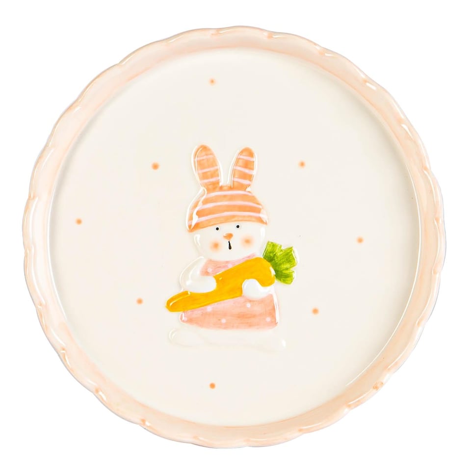 image 1 of Nicola Spring Easter Bunny Cake Stand - 18cm - White | White | White