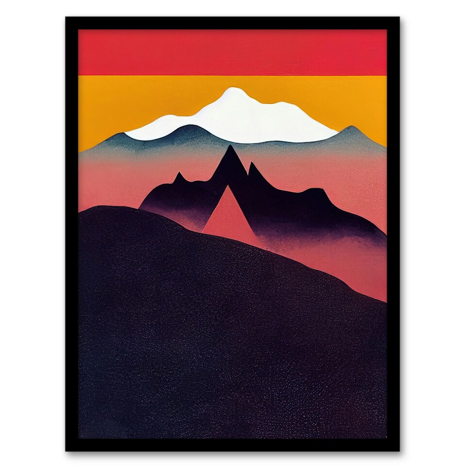 image 1 of Wild Scottish Mountains Minimalist Scotland Black Framed Wall Art Print A4