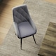 image 5 of Living and Home Velvet Metal Legs Button Upholstered Dining Chair - Set of 2