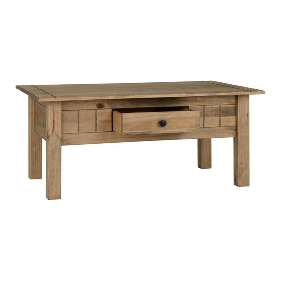 image 1 of Panama 1 Drawer Coffee Table - L60 x W100 x H44 cm - Natural Wax Brown