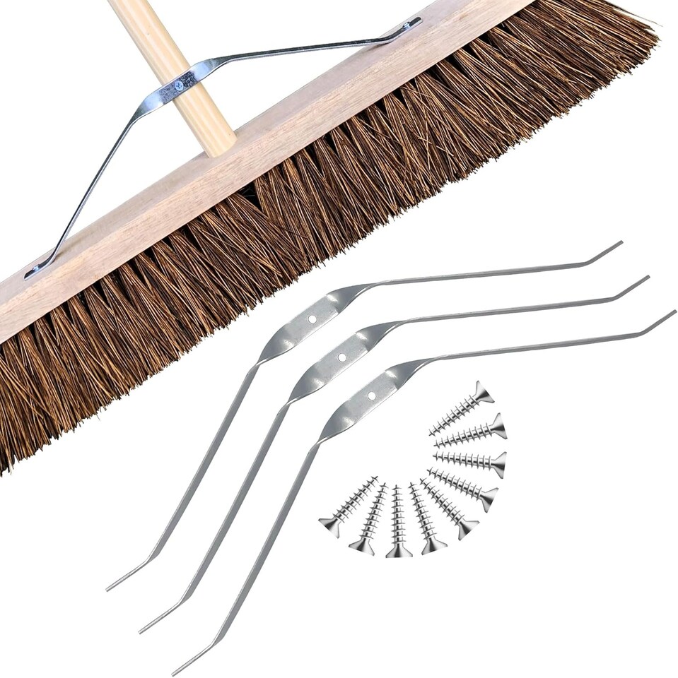 image 1 of Duty Metal Broom Stay Arms Large Brush Support Bracket