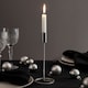 image 5 of Metal Candlestick Taper Candle Holder Stand Home Decor Wedding Table Centrepiece | Multi | 2x Silver | 25cm