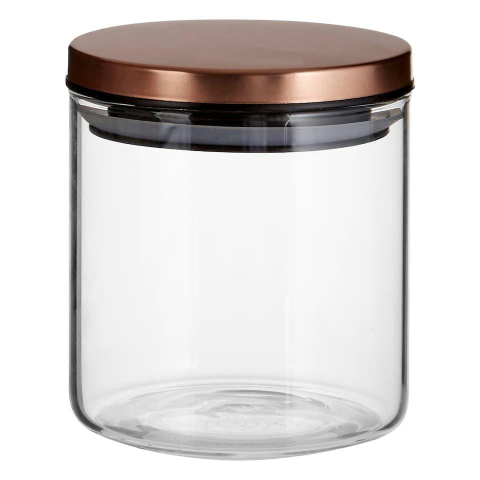 image 1 of Interiors by Premier Practical Design Rose Gold Lid 550ml Storage Jar, Elegant House Spice Jars, Durable Organizer For Kitchen