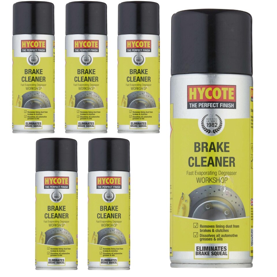 image 1 of Hycote Professional Brake Clutch Aerosol Spray Cleaner Degreaser 400ml x6