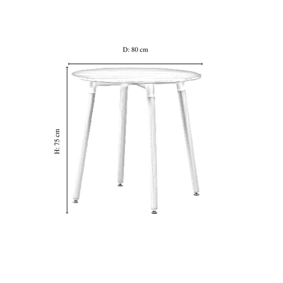 image 1 of 5PCs Dining Set - a White Round Dining Table & Set of 4 White Lorenzo Tulip chairs with Padded Seat | Green