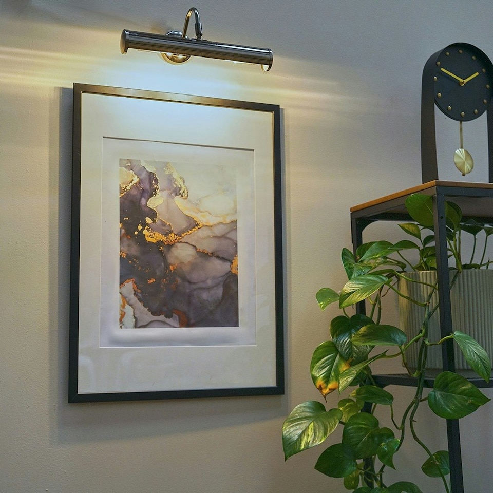 image 1 of ValueLights Traditional Adjustable Twin Picture Wall Light In Black Chrome Finish