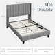image 3 of Yaheetech 135 cm W x 190 cm L Upholstered Bed Frame with Wing Side Light Grey