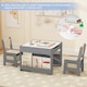 image 6 of COSTWAY Kids Table & Chairs Set 4 in 1 Toddler Table Grey