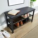 image 5 of Spalding Black Metal Shoe Bench with Two Storage Shelves - Perfect for the Hallway Black