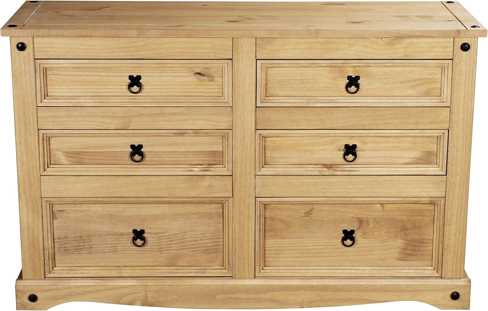 image 1 of Corona Chest of Drawers Pine 6 Drawer Solid Mexican Wax Sideboard
