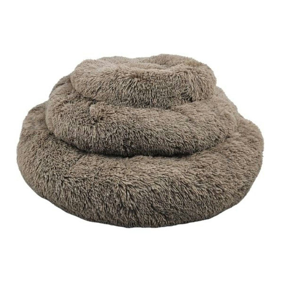 HugglePets Anti-Anxiety Donut Dog Bed Brown | S