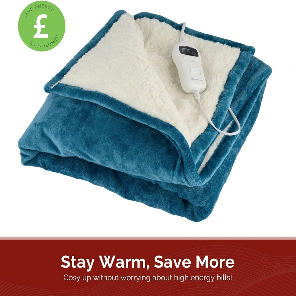 image 1 of Rediffusion CosySnug Heated Throw Teal 160x120cm