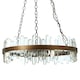 image 4 of Interiors by Premier Acrylic Chandelier with Copper Band, Contemporary Acrylic and Iron Ceiling Light, Copper Round Chandelier Gold
