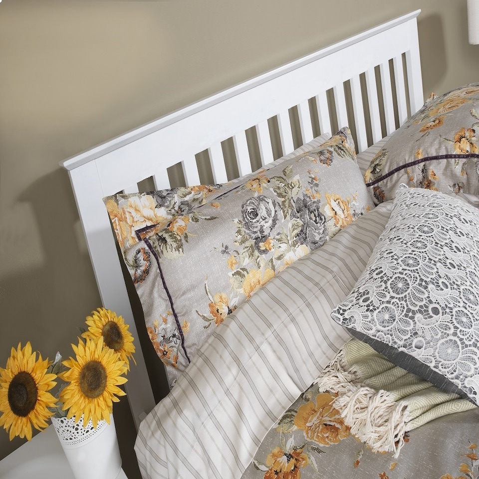 image 1 of 4ft Small Double pure white wood headboard,bed head end, head board.Wood, wooden shaker style White | 4ft Small Double