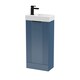 image 1 of Blue 400mm Floor Standing Vanity Unit with Black Handle | Blue | Satin Blue | 1
