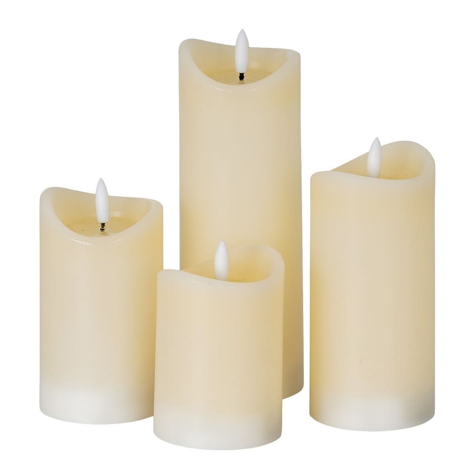 image 1 of Luxe Collection Natural Glow 2.75x5 Melted LED Candle - Plastic - L7 x W7 x H12 cm - Cream