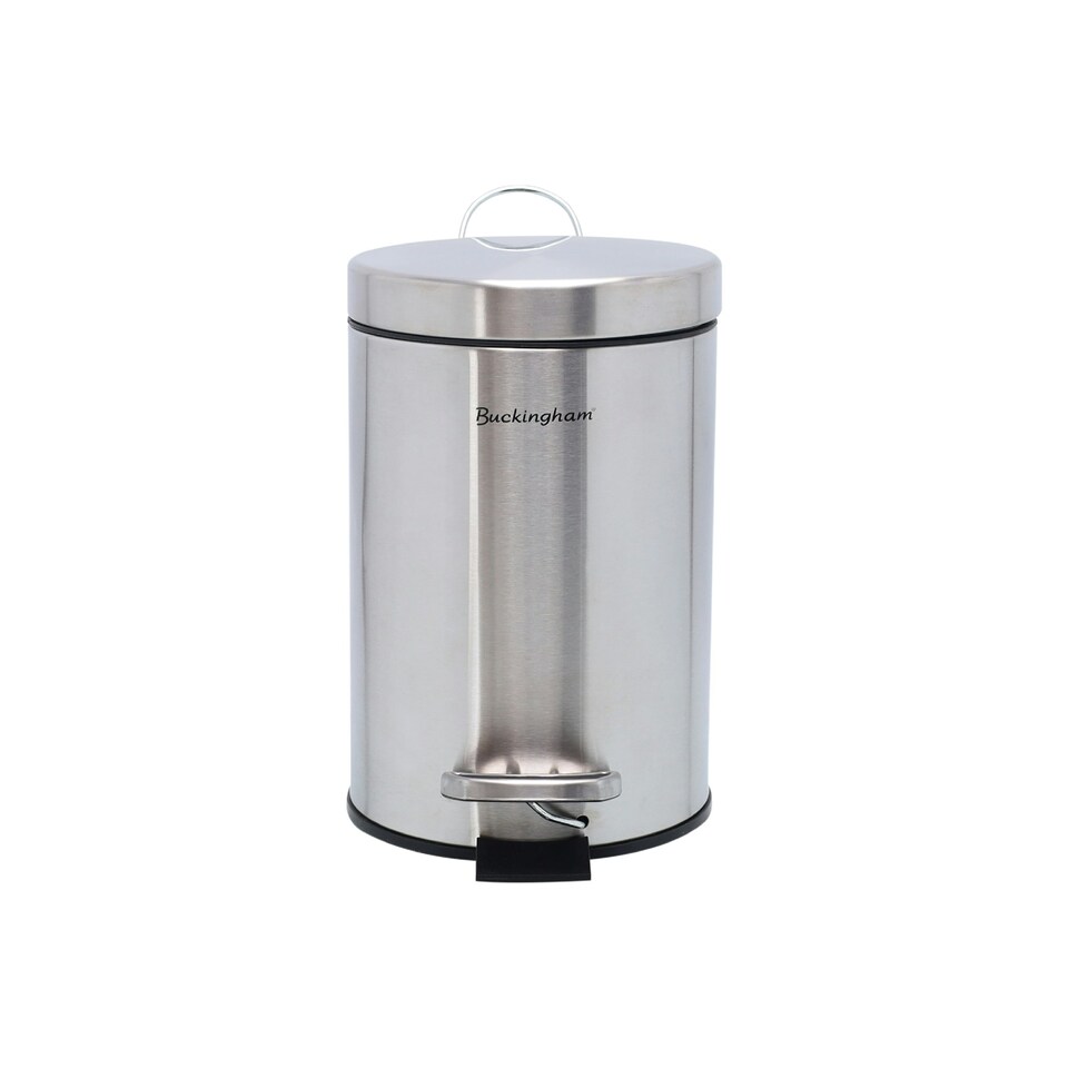 image 1 of Buckingham Stainless Steel Soft Closing Round Pedal Waste Bin 5 Litre , Brushed Finish