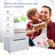 image 3 of HOMCOM Wooden Kids Toy Box Children Storage Organizer Chest Safety Hinge | Grey | 60cm x 40cm x 48cm