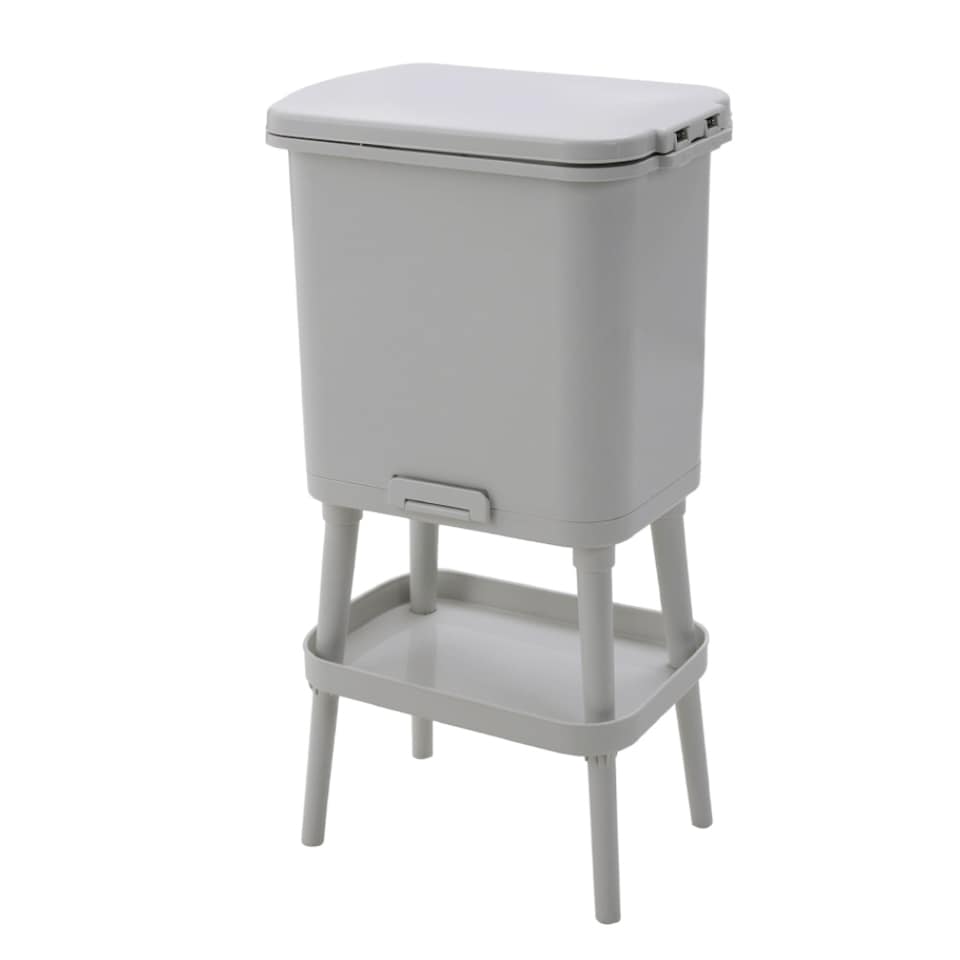 image 1 of Living and Home 18L 2-Tier Dry Wet Separation Trash Bin with Divider | Grey