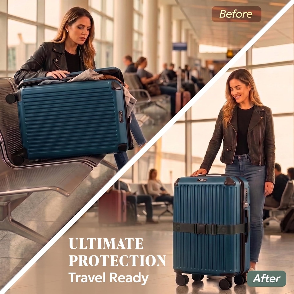 image 1 of Lugg Luggage Straps 2 Pack Adjustable Suitcase Belts 180 cm Polyester Webbing