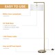 image 6 of HOMCOM Floor Lamp, Modern Standing Lamp with Linen Lampshade, Round Base for Living Room, Bedroom, Dining Room, 153cm, Gold and White