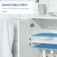 image 7 of kleankin Bathroom Pedestal Under Sink Cabinet with Adjustable Shelf, White White | White