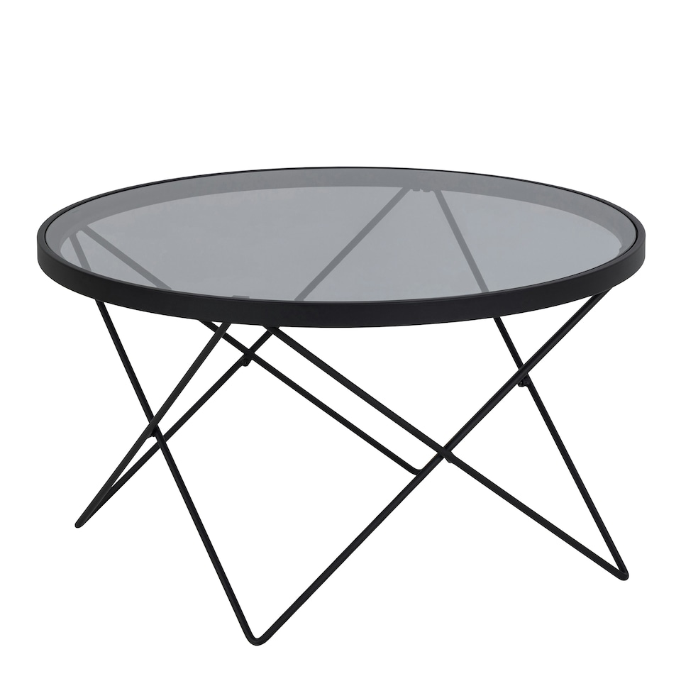 image 1 of Cuxton Black Coffee Table, with Smoked Glass Top