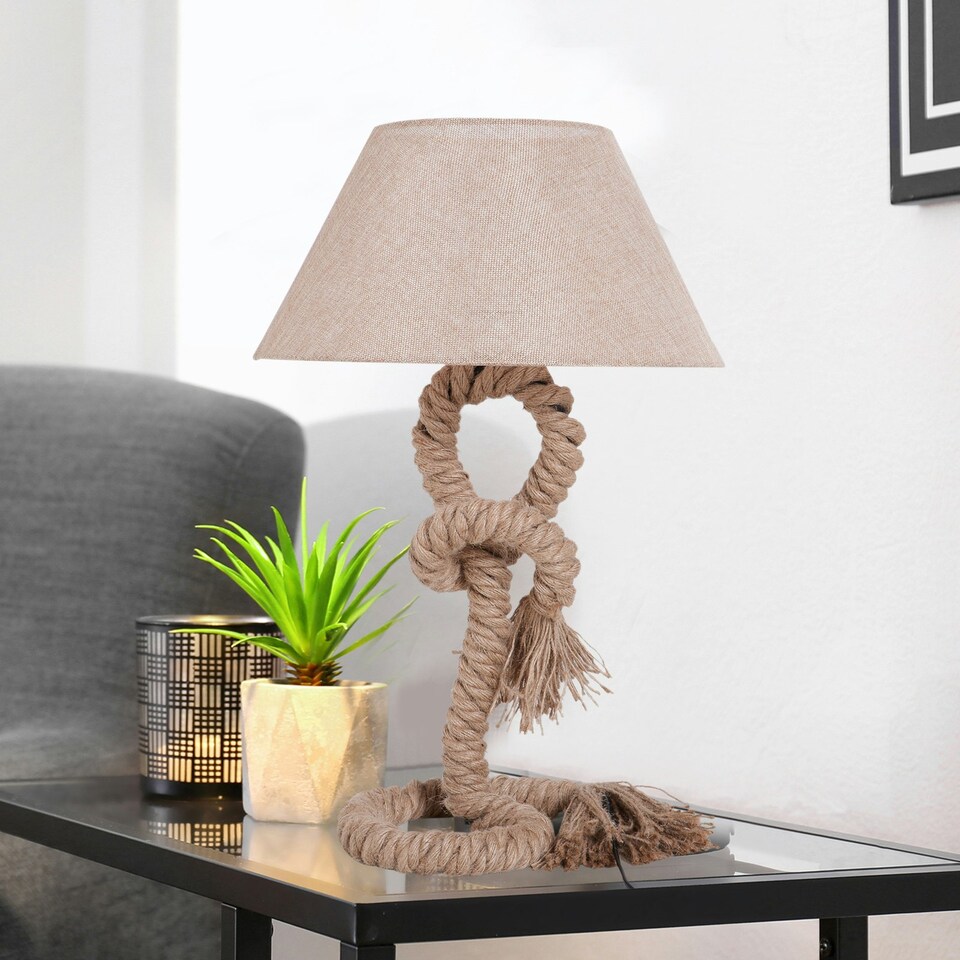 image 1 of HOMCOM Table Lamp Indispensable Nautical Twisted Rope E27 Base Bedside Light