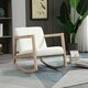 image 7 of HOMCOM Rocking Chair Upholstered Armchair Wooden Accent Chair Cream White