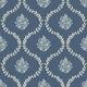image 2 of Posy Trellis Wallpaper in Cream on Navy Multi