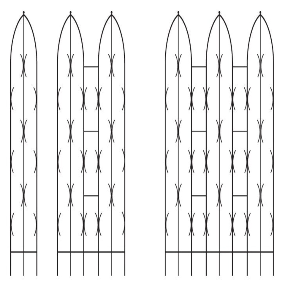 image 1 of Triple Gothic Screen Bare Metal/Ready to Rust - Steel - L2 x W91.4 x H180 cm