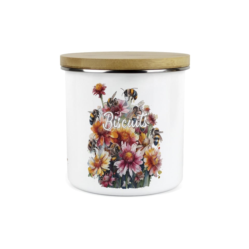 image 1 of Flowers & Bees Small Biscuit Tin