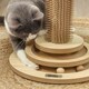 image 6 of PawHut Cat Scratcher, 5-in-1 Sisal Post with Interactive Toy 49cm Oak Tone