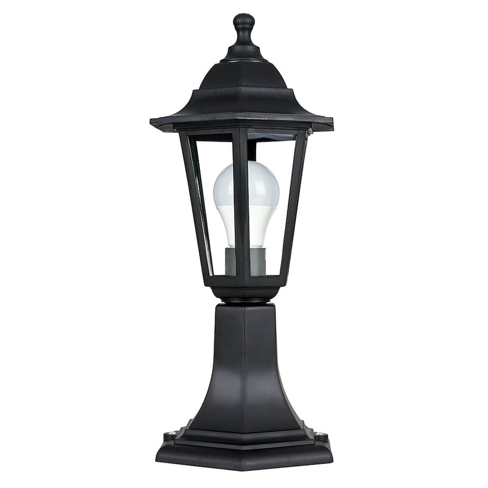 image 1 of ValueLights Black Outdoor Post Topper Light with 6W Warm White Bulb | Black