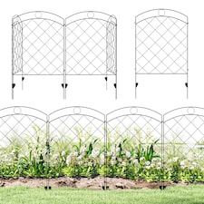 Outsunny 4PCs Decorative Garden Fencing 43in x 11.4ft Steel Border Edging