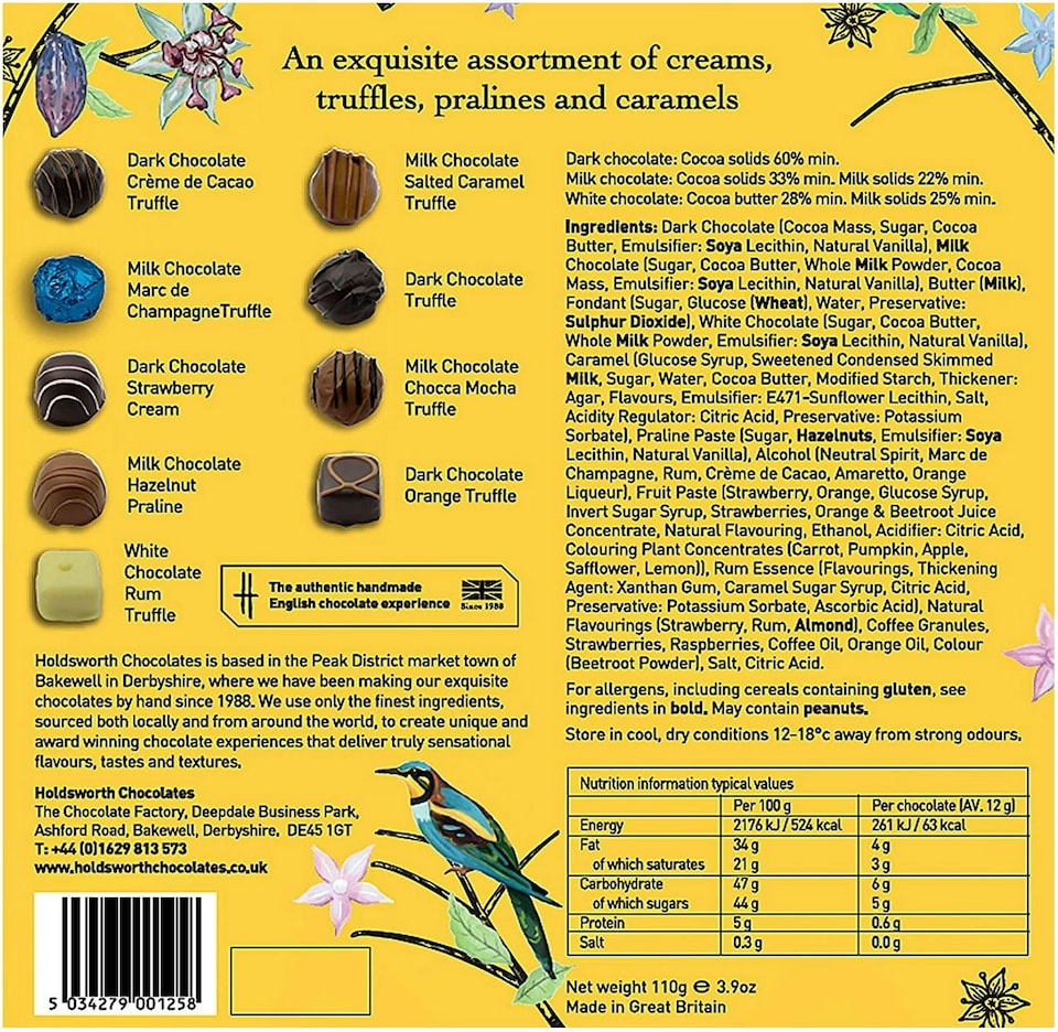 image 1 of Holdsworth Chocolates Happy Birthday | Yellow Box | 110g