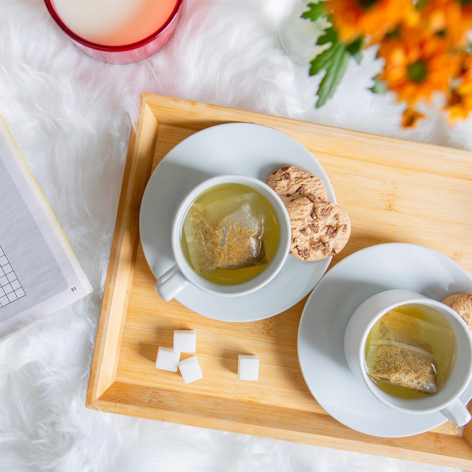 image 1 of Argon Tableware 48 Piece Classic White Stacking Teacup & Saucer Set - 200ml