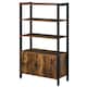 image 1 of HOMCOM Industrial Bookshelf, Storage Cabinet with 3-Tier with Doors, for Home Office, Living Room Rustic Brown