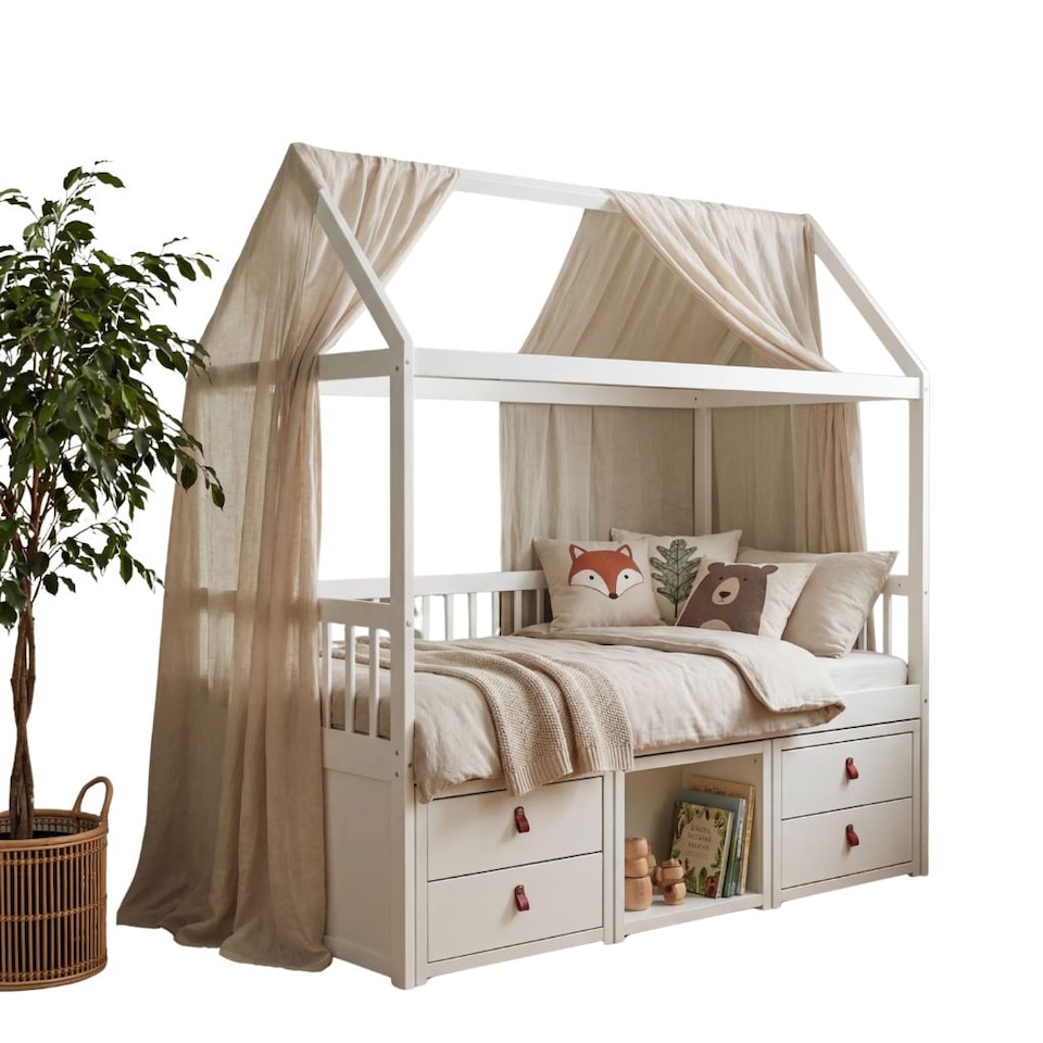 image 1 of Lottie Bo Peep House Day Bed with Storage Drawers in White