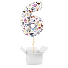 Bluey Number 6 Giant Foil Helium Balloon - Inflated Balloon in a Box