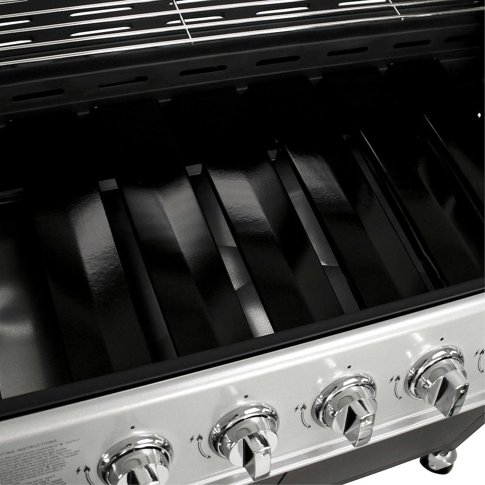 image 1 of Charles Bentley 6 Burner Premium Gas BBQ with Side Burner - Black