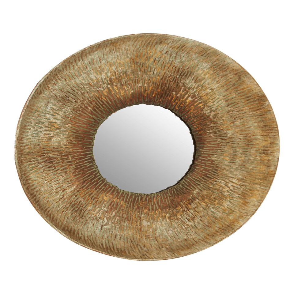 image 1 of Faiza Large Textured Wall Mirror Gold