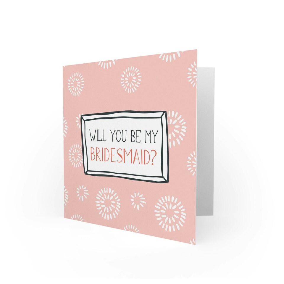 image 1 of Invite Pink Floral Wedding Bridesmaid Card