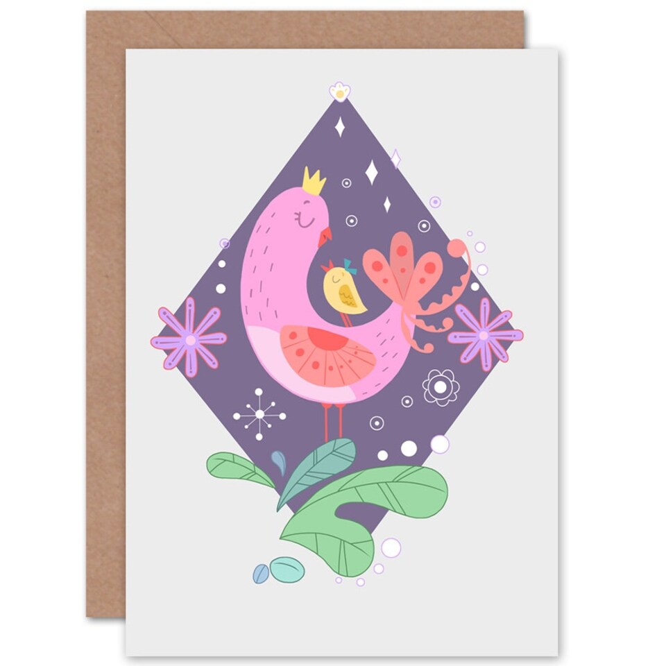 image 1 of Cute Bird Mum With Chick Mother's Day Card