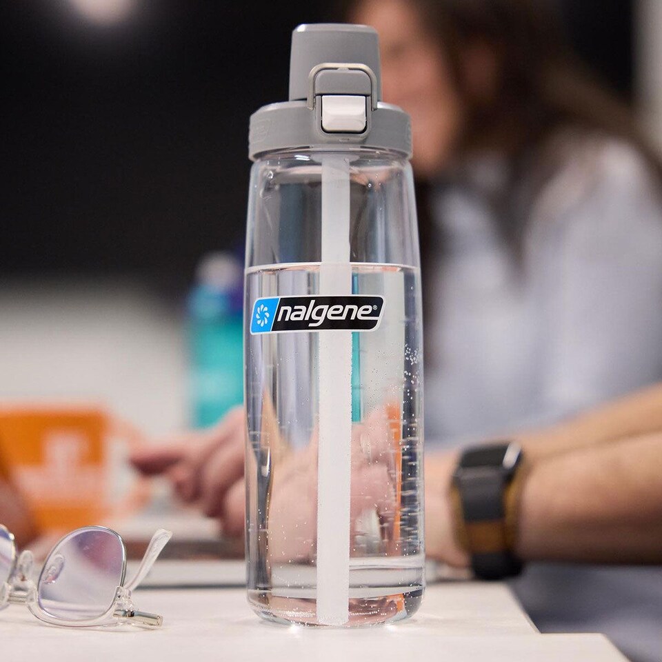 image 1 of Nalgene Fresh Flow 700ml Straw Water Bottle - Clear - Gray Cap