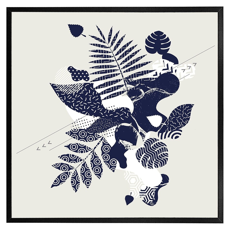image 1 of Decorative leaf prints (Picutre Frame) Black | M