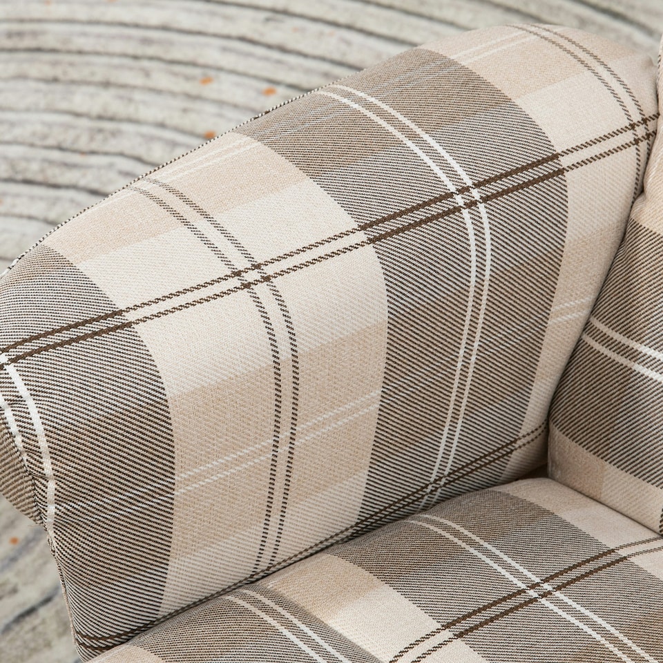 image 1 of HOMCOM Recliner Chair and Footstool Linen-touch Fabric Wooden Base Multicolour